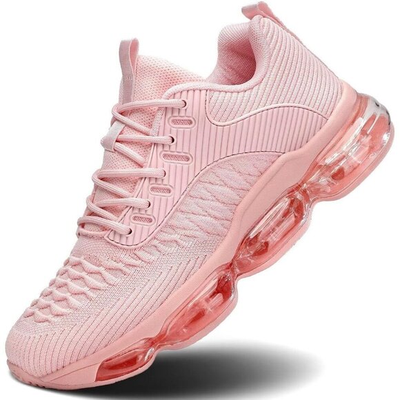 Shoes - Women's Pink Running Shoes Air Cushion Basketball Sneakers Tennis Breathable